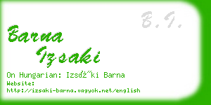 barna izsaki business card